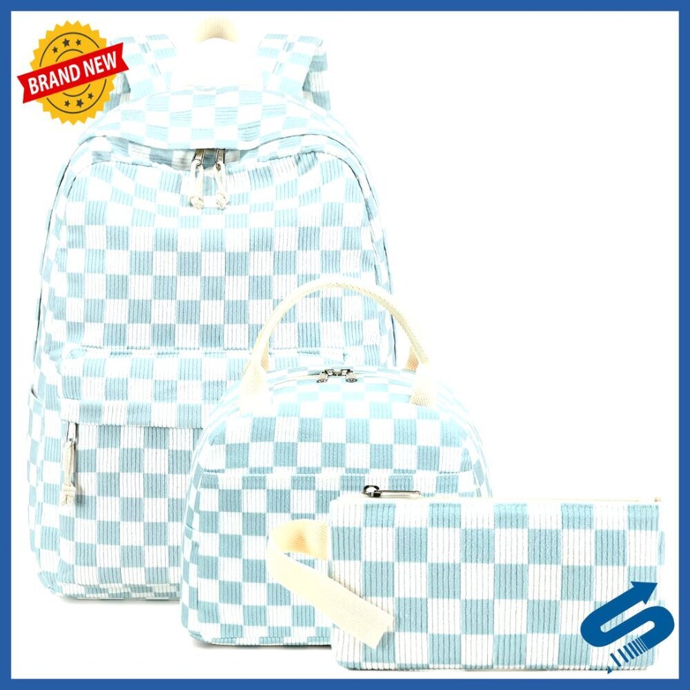 Laptop Backpack Set with Lunch Tote and Pencil Case for School Office Travel
